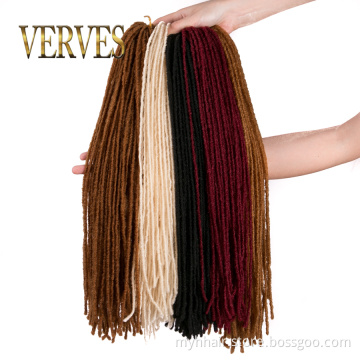 Dreadlocks Hair Extension 18 inch 54 roots/piece Crochet Braids Synthetic Braiding Hair for Women Black brown twist braid